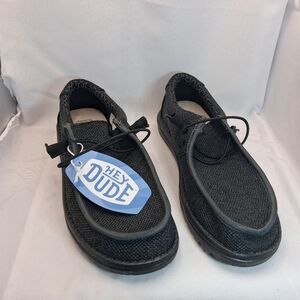 Hey Dude Black Mesh Loafers